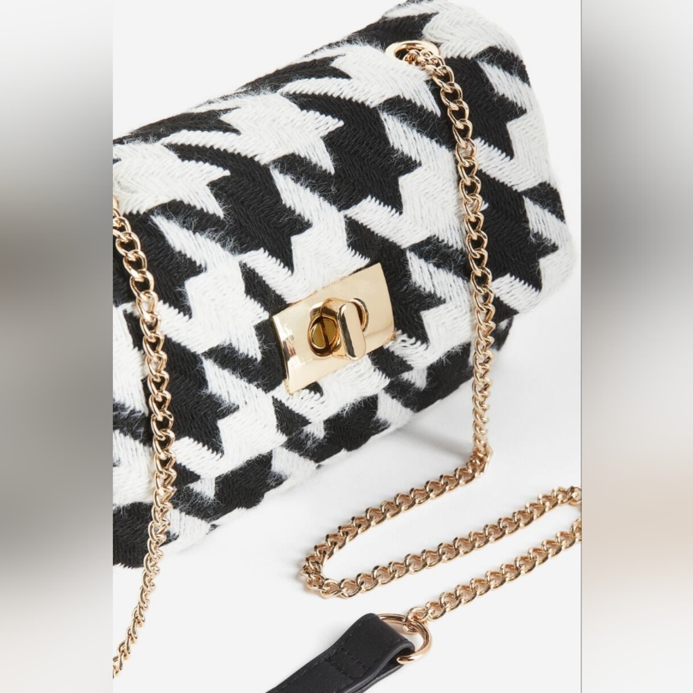 H&M Houndstooth Bag black and white